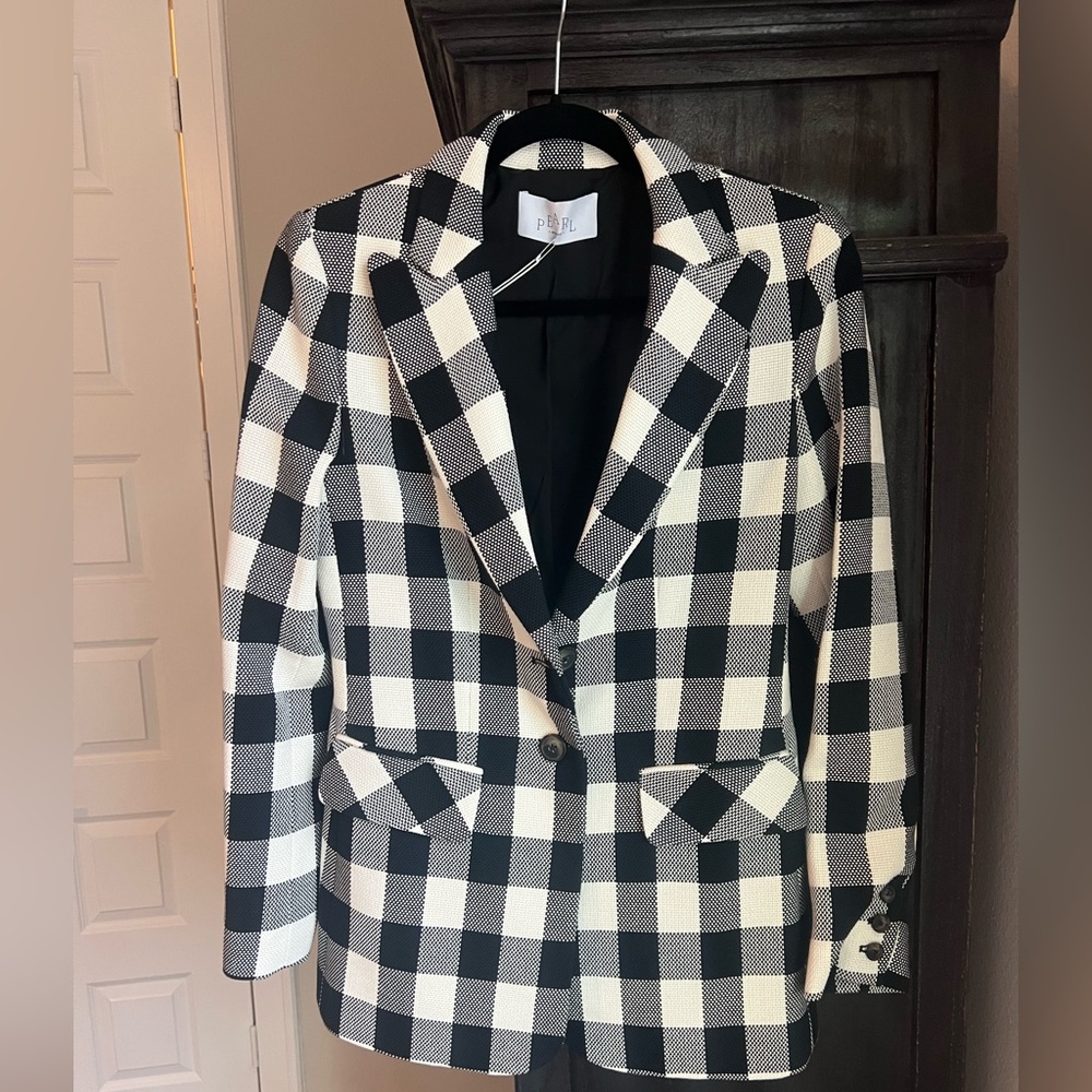Black and White Checkered Blazer